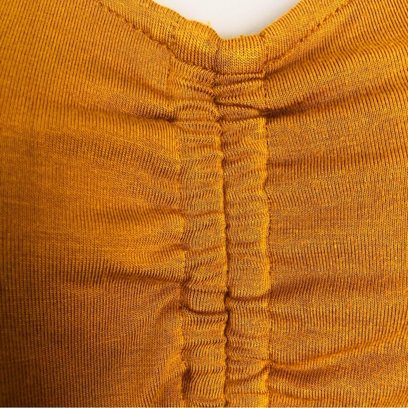 NWT Nanette Lepore Mustard Yellow Gathered Front Top - Picture 7 of 16